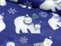 Preview: Patchworkstoff Clothworks Snowville Eisbären auf blau Mutter mit Kind
